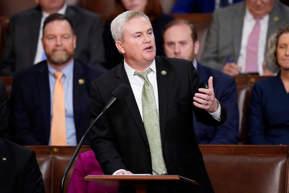 Rep. James Comer, R-Ky., speaks on the House floor earlier this month.