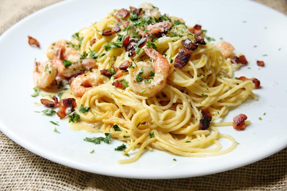 Shrimp Spaghetti Carbonara