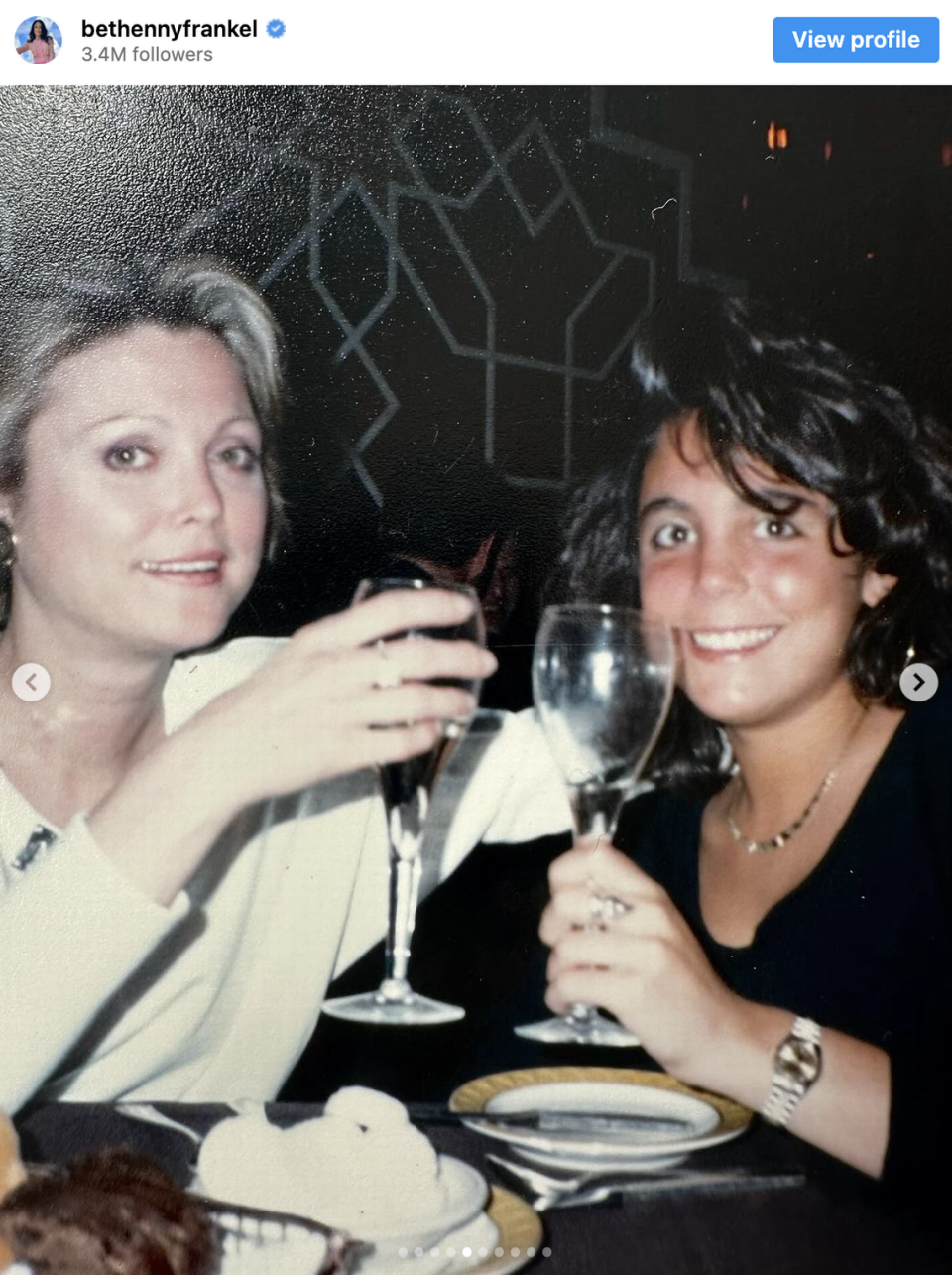 Reality star and entrepreneur Bethenny Frankel has shared her mom has passed away Screengrab from Bethenny Frankel's Instagram page