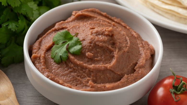 Bowl of refried beans