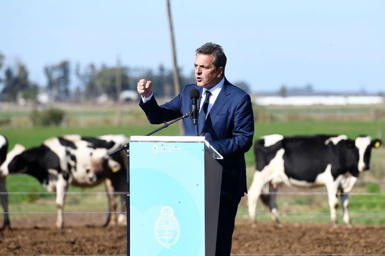 El ministro de Economía, Sergio Massa, durante los anuncios