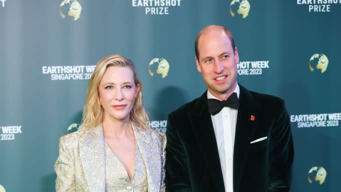 cate blanchett and prince william, prince of wales attend the 2023 earthshot prize awards ceremony on november 07, 2023 in singapore