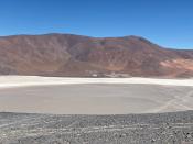 A view of Infieles Salt Flat in the Atacama Desert