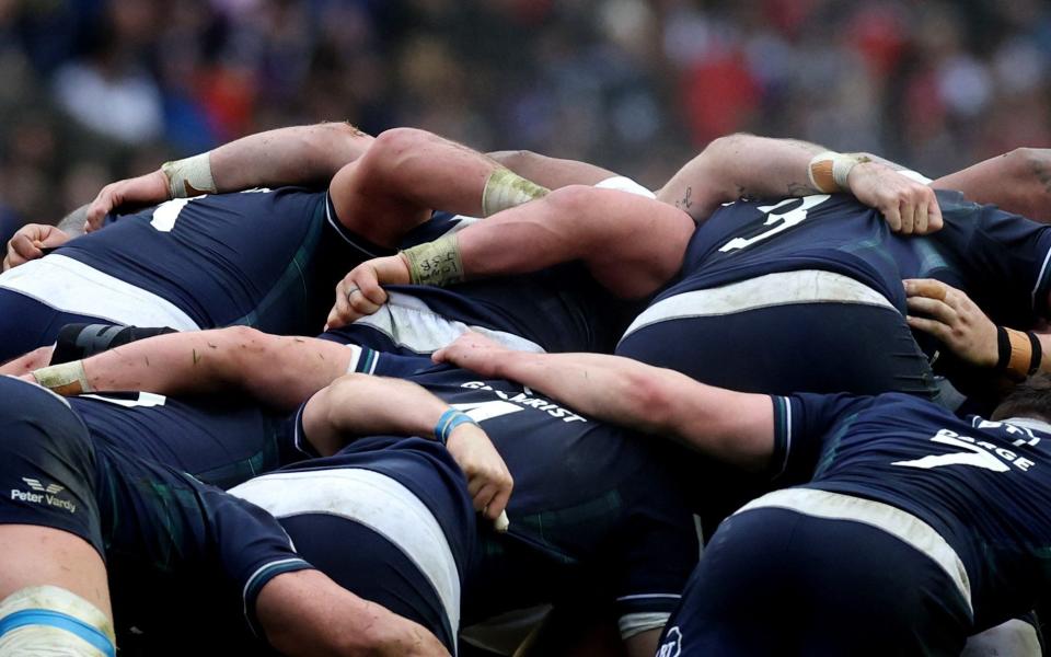 Six Nations Championship - Scotland v France - Murrayfield Stadium, Edinburgh, Scotland, Britain - February 10, 2024 General view of a scrum