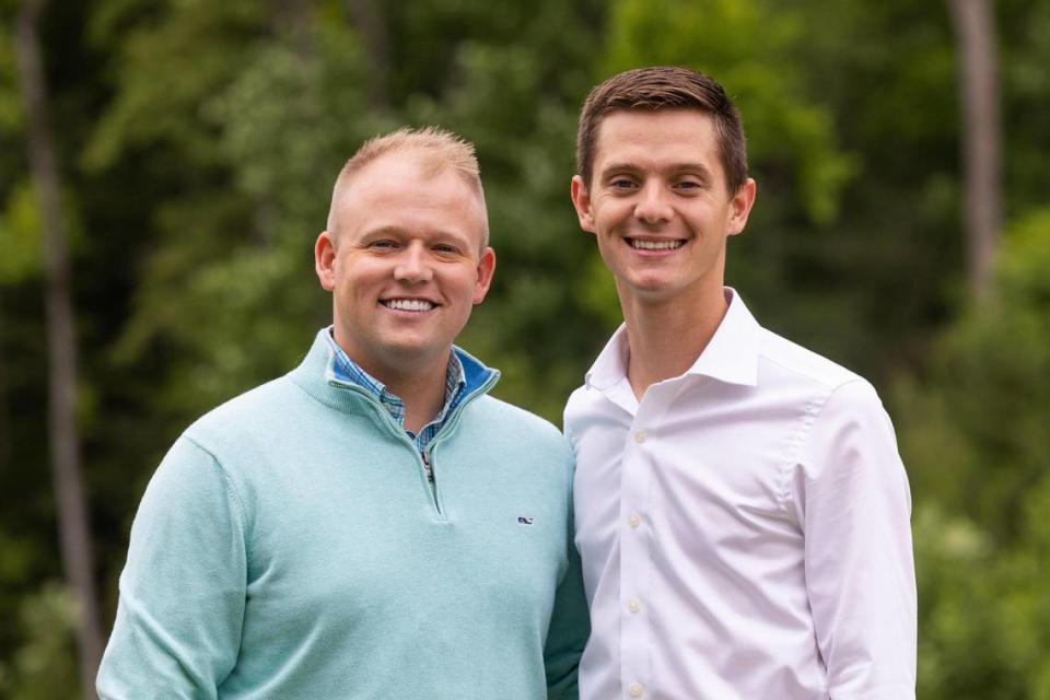 Lexington town council member Gavin Smith poses for a portrait with his husband Matthew Smith at his home on Friday, May 26, 2023. Gavin is Lexington’s town council first gay and out elected official.