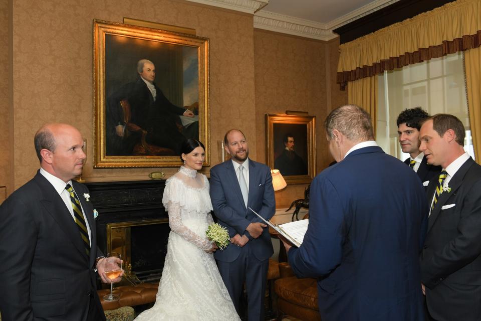 Having our wedding officiated under the portrait of Topper’s great-great-grandfather, and father’s namesake, John Jay, which is hanging at the Brook.
