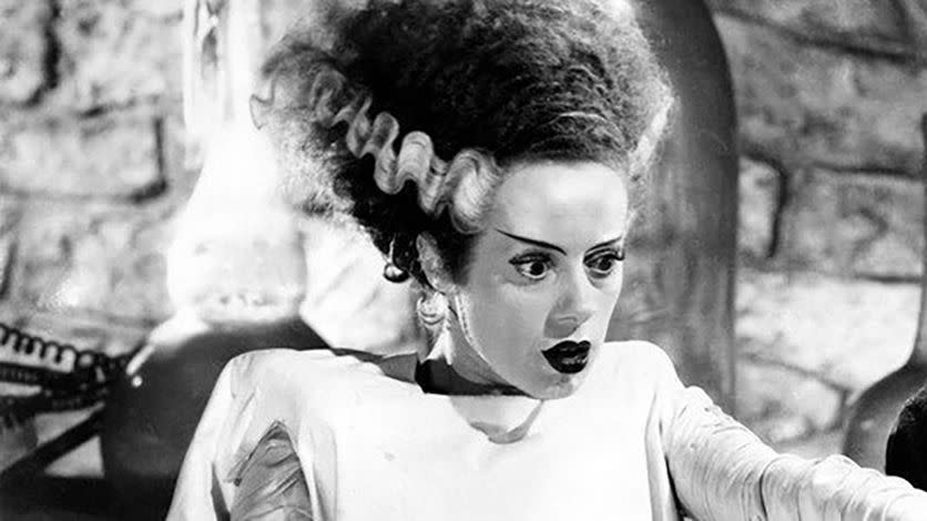 the bride of frankenstein shows off her iconic hairstyle in a scene from 'the bride of frankenstein,' a good housekeeping pick for best halloween movies