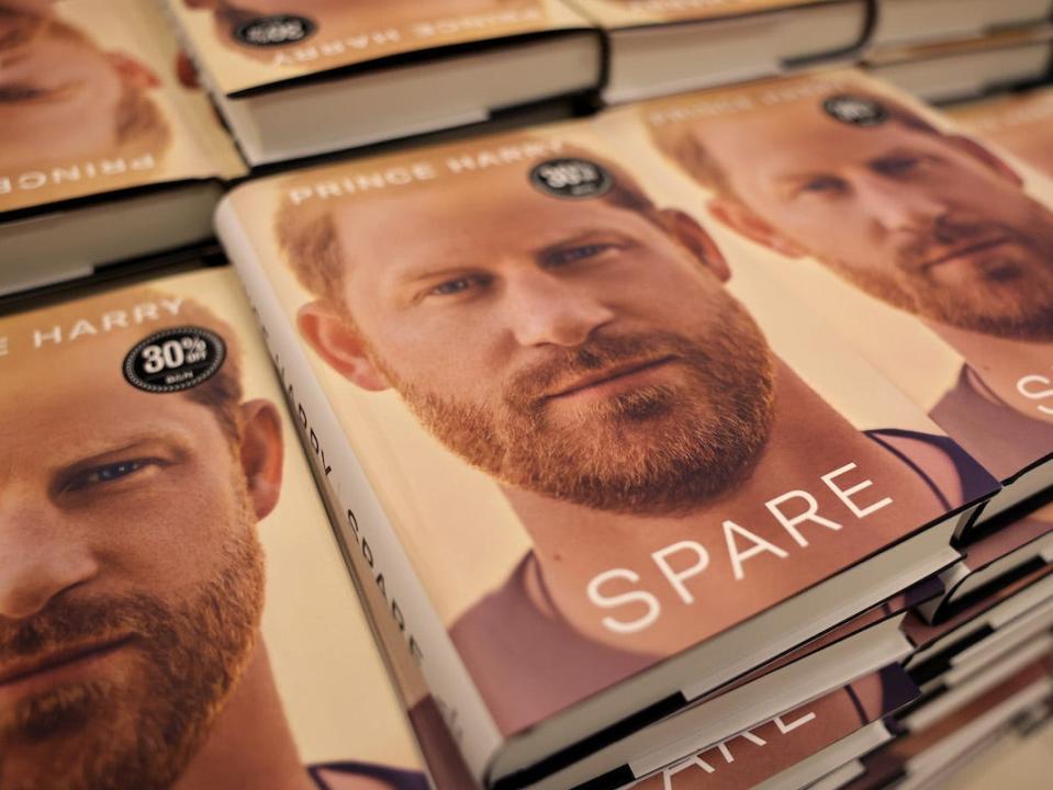 Prince Harry's memoir "Spare" pictured on sale at a Barnes & Noble retail store in Chicago, on January 10, 2023.