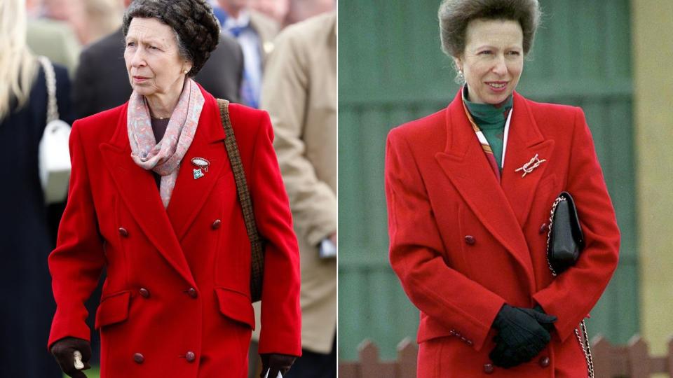 Princess Anne wore the same coat, 27 years apart