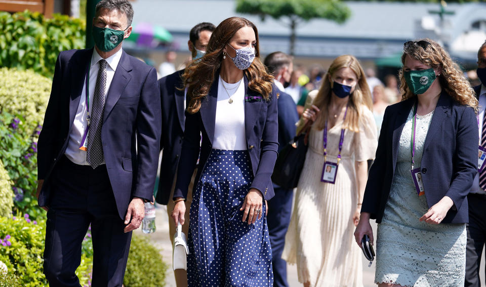 Kate Middleton at day five of Wimbledon - Credit: AP