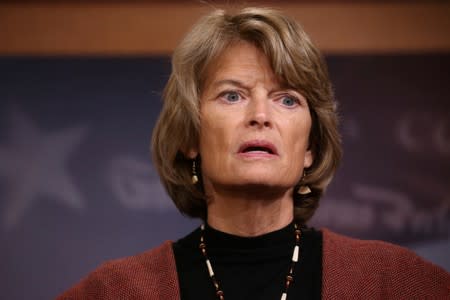 FILE PHOTO: U.S. Senator Murkowski addresses news conference after competing measures to end the partial U.S. government shutdown fell short on Capitol Hill in Washington