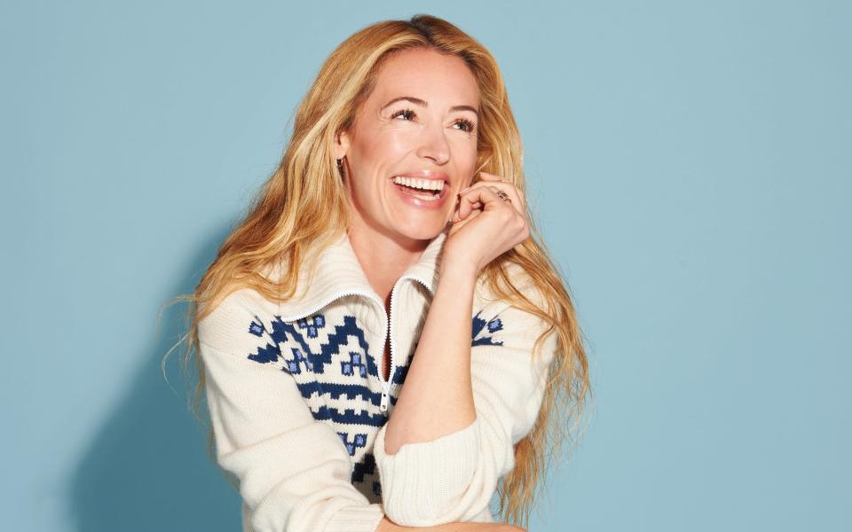 Cat wears: wool jumper, £350, Knit by Cat Deeley for Winser London; jeans, £80, French Connection; diamond earrings, £550, Sophie Breitmeyer - Anna Stockland