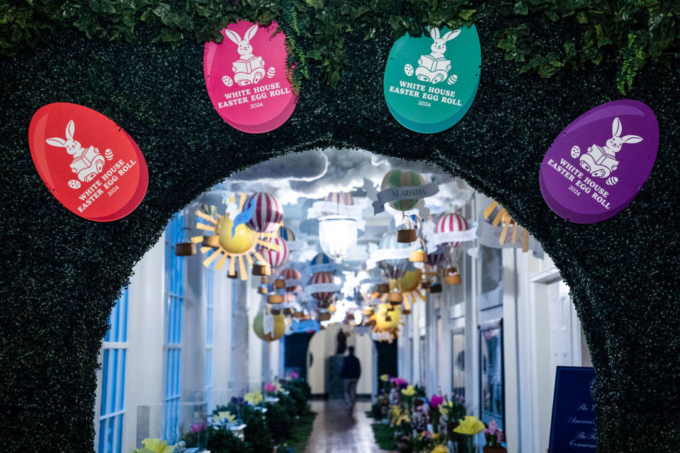 Decorations for the White House Easter Egg Roll (Evan Vucci / AP)