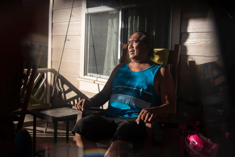 Denley Ompoy says he is trying to focus on the future instead of being consumed by anger and despair.  (Marie Eriel Hobro for NBC News)