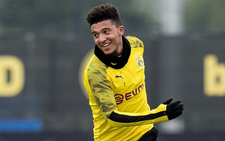 Jadon Sancho of Borussia Dortmund is seen during a training session of Borussia Dortmund - GETTY IMAGES