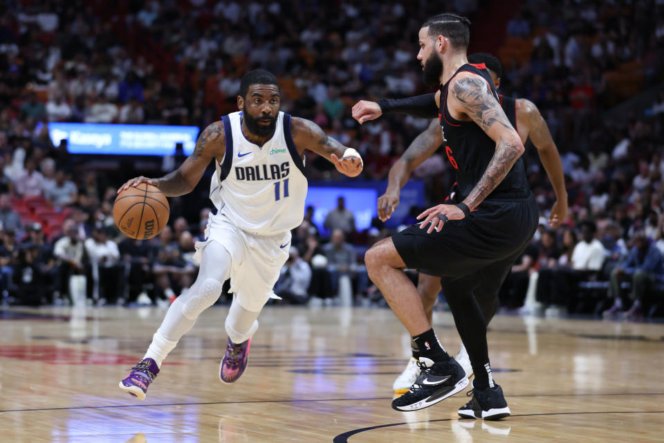 Kyrie Irving（控球者）。（NBA Photo by Megan Briggs/Getty Images）