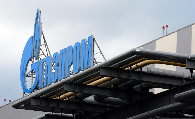 Russian gas giant Gazprom's logo is attached on the roof of a Adler thermal power plant in Sochi, Russia, November 30, 2013