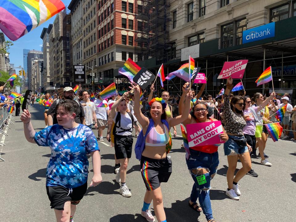 A pride march with Planned Parenthood at the 2022 Pride March in Manhattan.