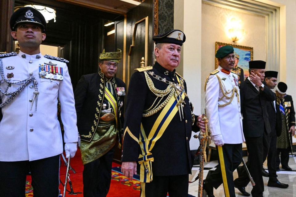 Sultan Ibrahim succeeds Al-Sultan Abdullah Sultan Ahmad Shah, who is returning to lead his home state of Pahang after completing his five-year tenure as king (POOL/AFP via Getty Images)