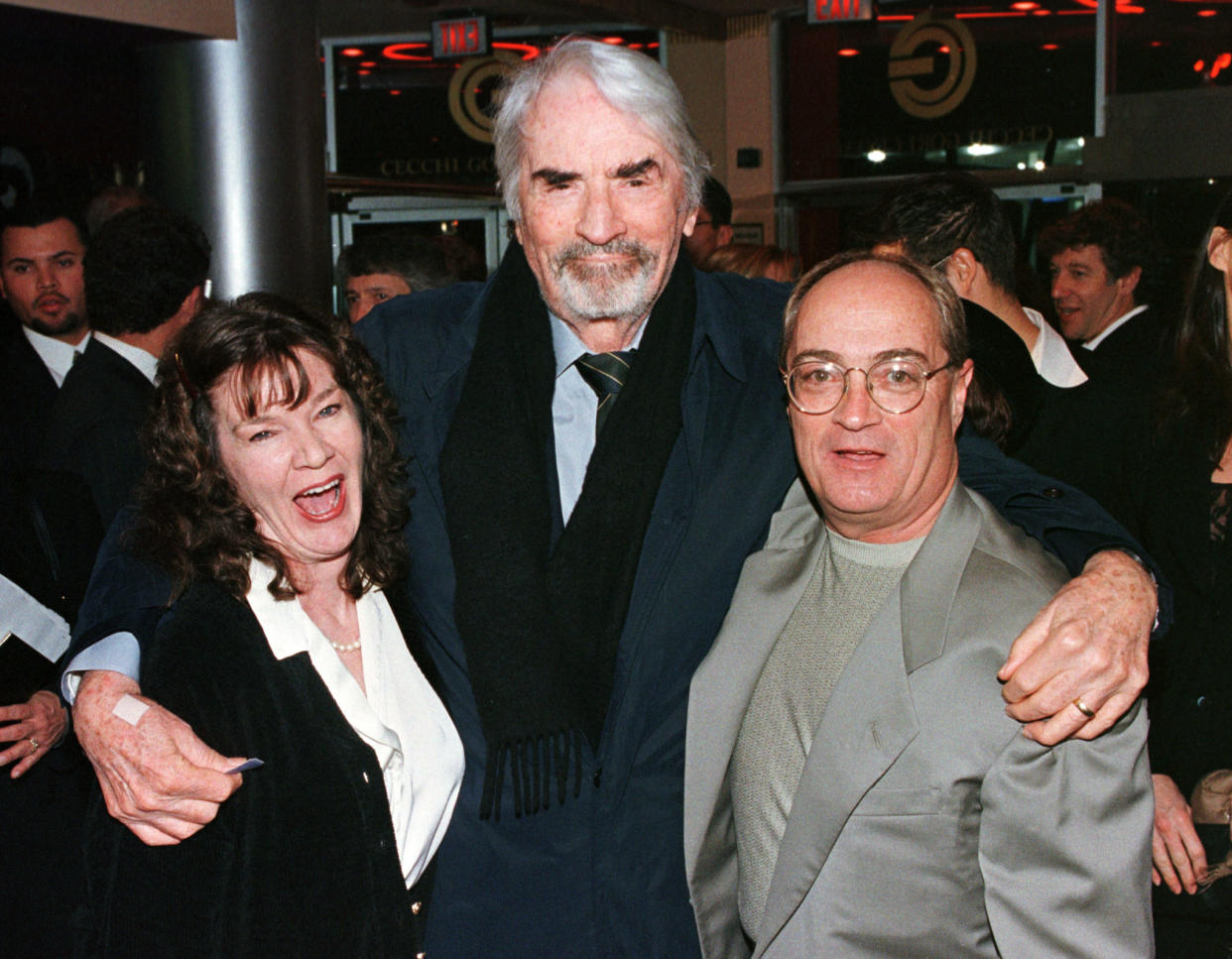 Actor Gregory Peck (C) poses with Mary Badham (L) and Phillip Alford February 2 in Beverly Hills as they arrive for a screening of their 1962 film 