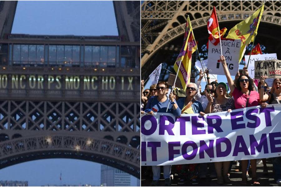 Torre Eiffel se ilumina con la frase “mi cuerpo mi decisión” tras hacer del aborto un derecho
