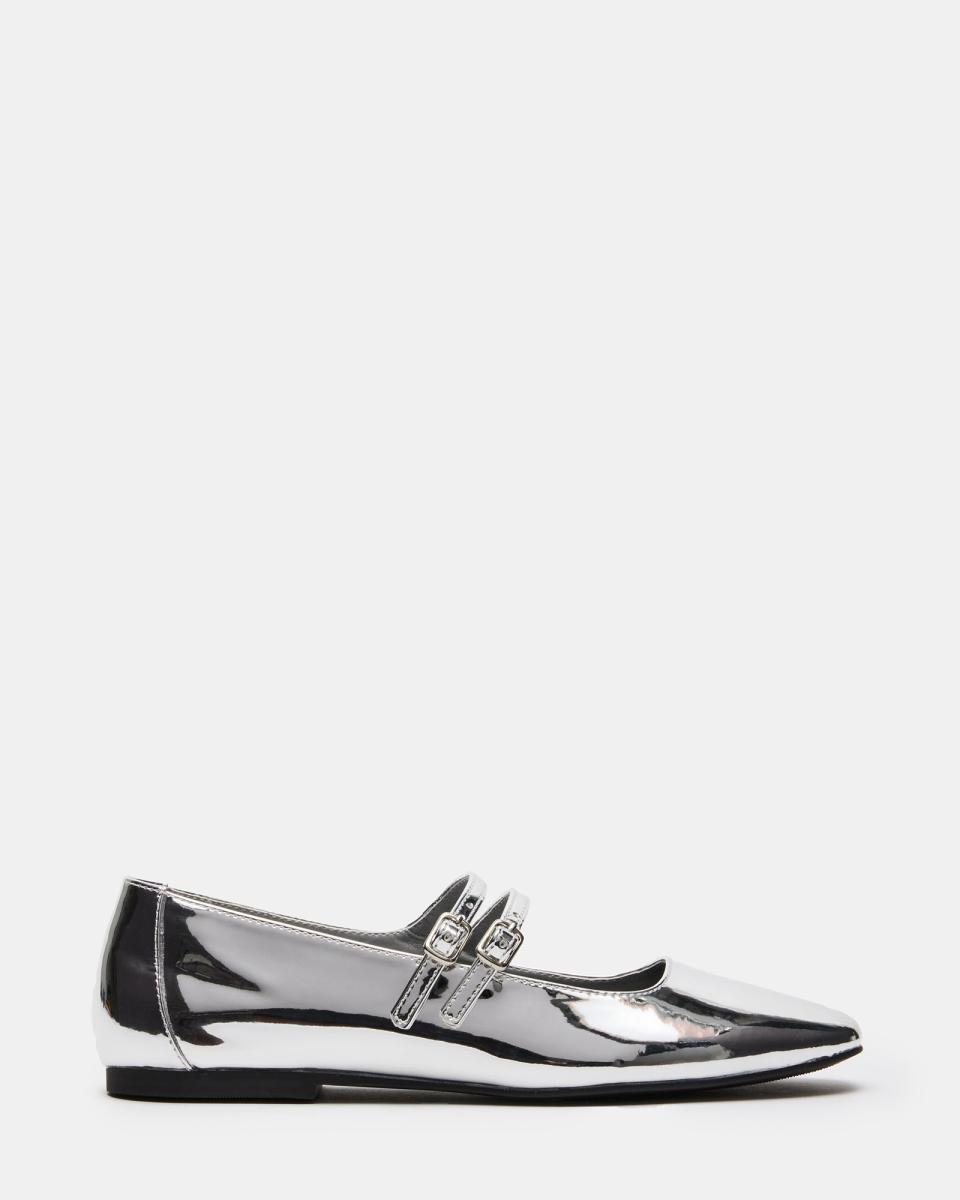 ALISAH Silver Foil Mary Jane Flat | Women