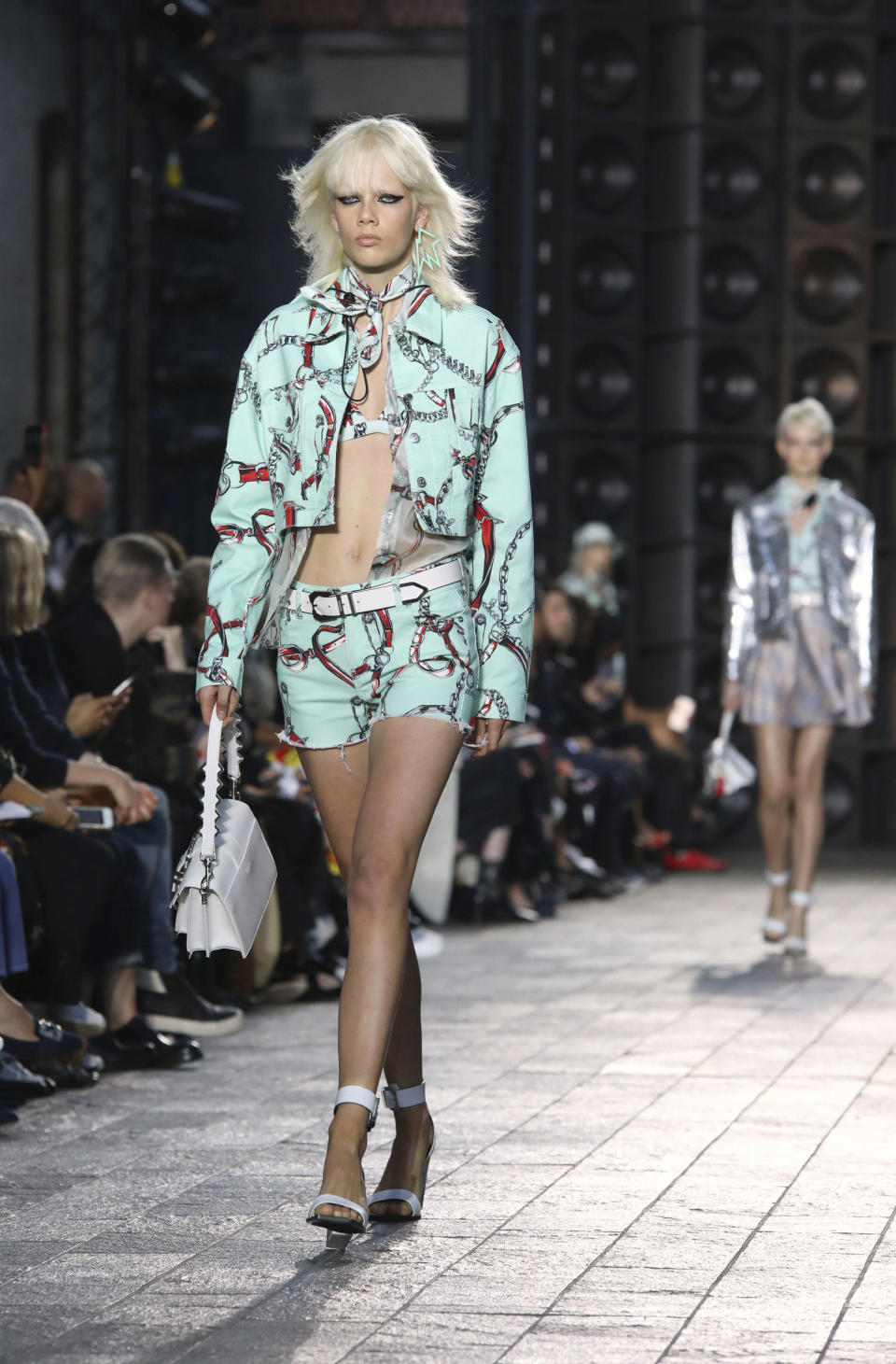 The entire collection was a muddled mess of tailoring and prints [Photo: Rex]