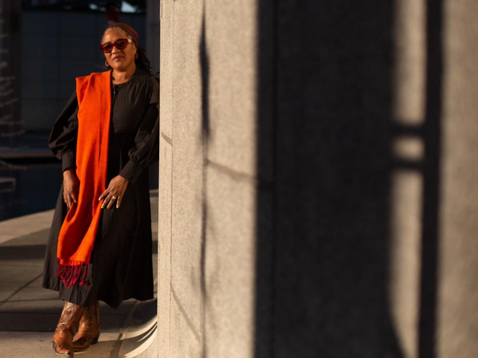 Lynn Nottage, author of "Clyde's" poses for a portrait at the Mark Taper Forum on Tuesday, Nov. 22, 2022 in Los Angeles, CA