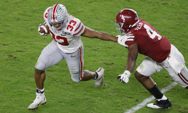 Alabama standout defender Christopher Allen against Ohio State in the College Football Playoff national championship.