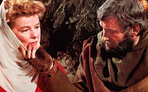 Peter O'Toole with Katharine Hepburn in The Lion in Winter - Credit: Everett/Rex