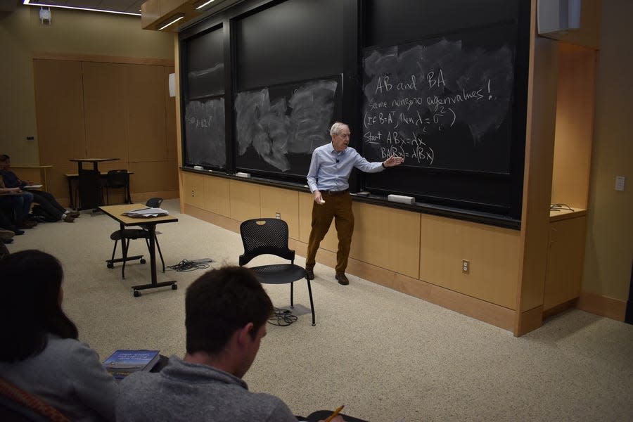 Gilbert Strang was a professor in the math department at the  Massachusetts Institute of Technology for 61 years. He retired in 2023 and students gave him a standing ovation after his last lecture.