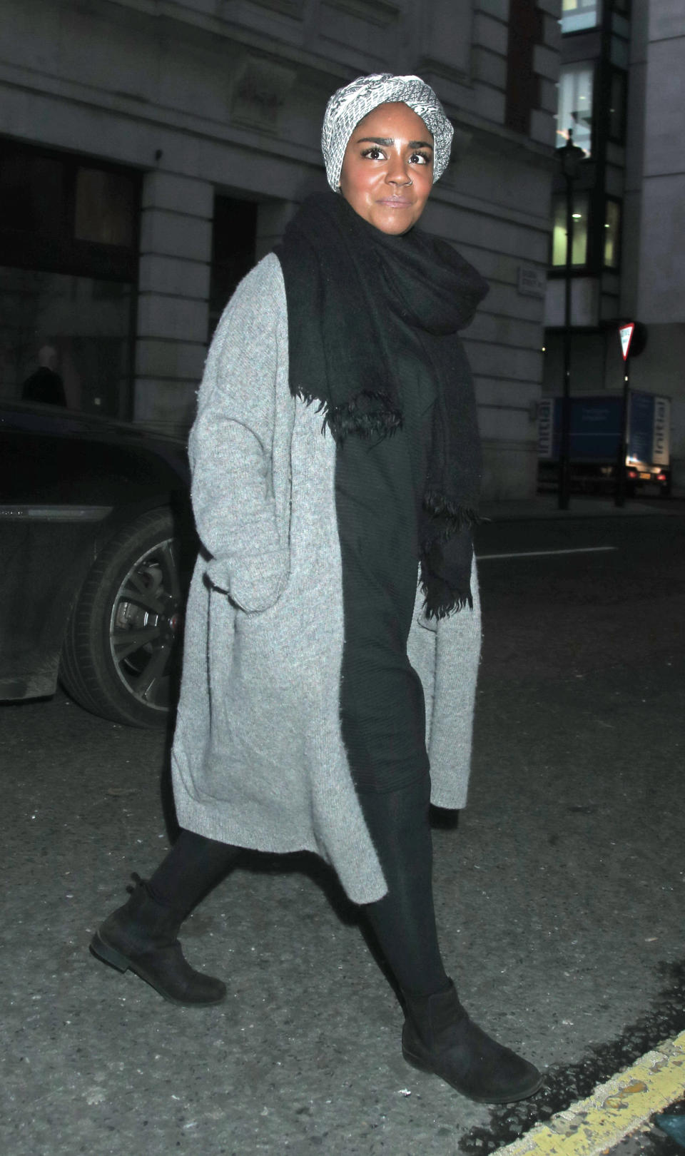 Nadiya Hussain, who won the sixth series of BBC's The Great British Bake Off in 2015, arriving at Wogan House in London to guest on Zoe Ball's first morning hosting the BBC Radio 2 Breakfast Show.