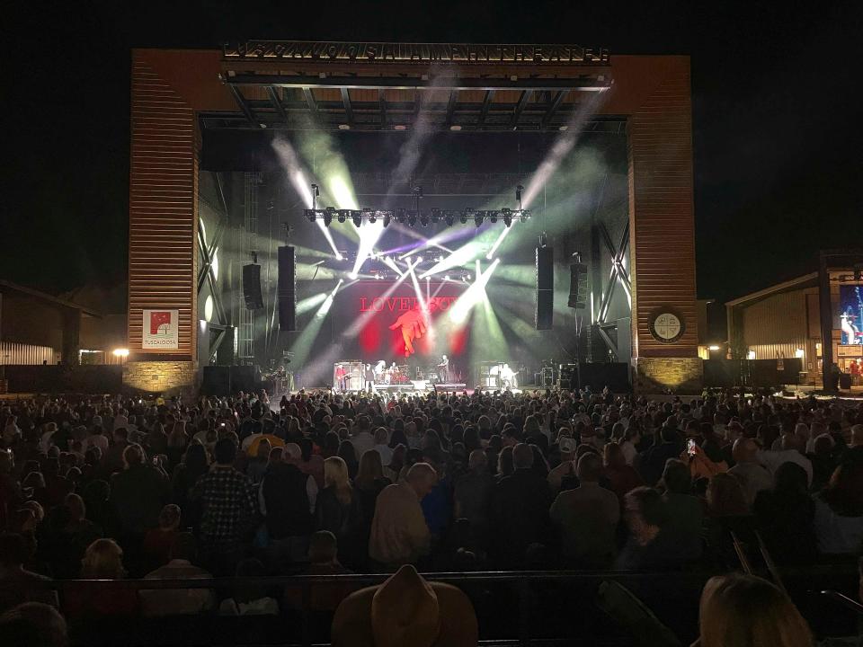 File, 2023; Tuscaloosa, Alabama, USA; Loverboy plays at the Tuscaloosa Amphitheater in 2023 before it was renamed the Mercedes-Benz Amphitheater.