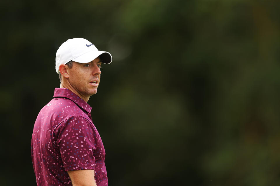 Rory McIlroy of Northern Ireland looks on during the Pro-Am prior to the Horizon Irish Open at The K Club on September 06, 2023 in Straffan, Ireland. (Photo by Oisin Keniry/Getty Images)