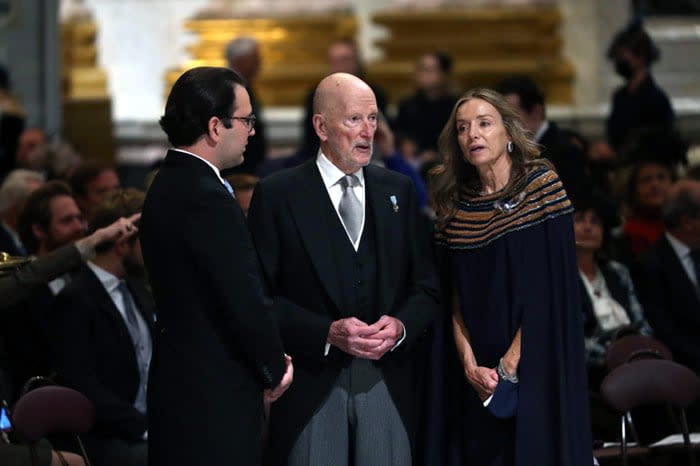 Miriam Ungría con su suegro, el rey Simeón de Bulgaria, y su hijo, el príncipe Boris 