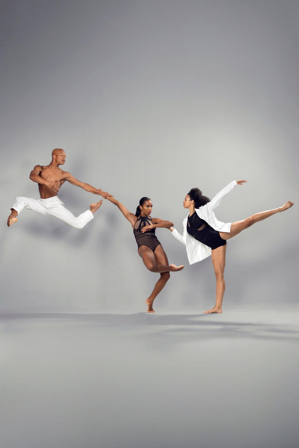 Patrick Gamble, Tamia Strickland and Kali Marie Oliver appear in a promotional image for the dance ensemble Ailey II.