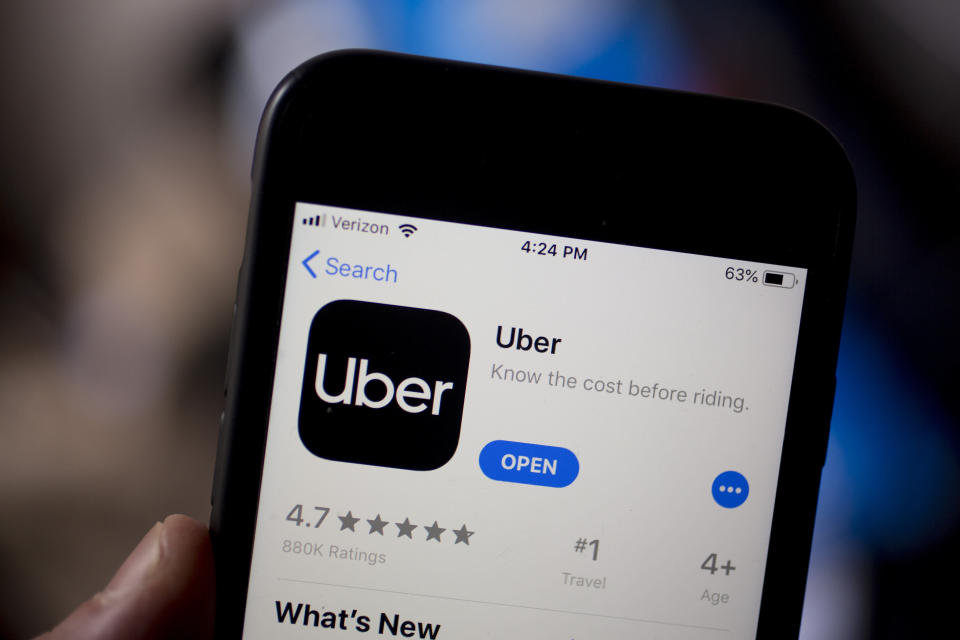 Uber app. Image: Getty