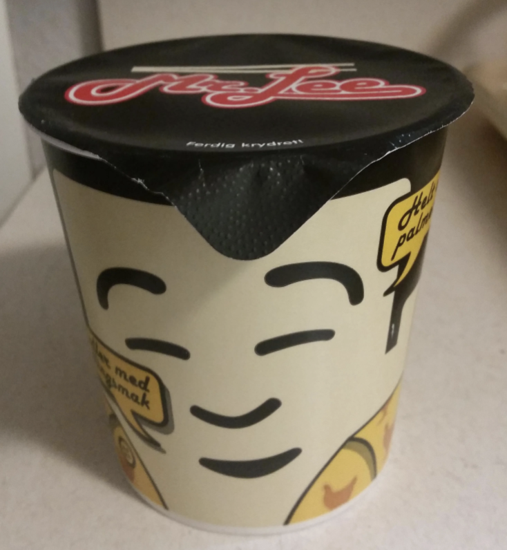 A cup of Mr. Lee's instant ramen