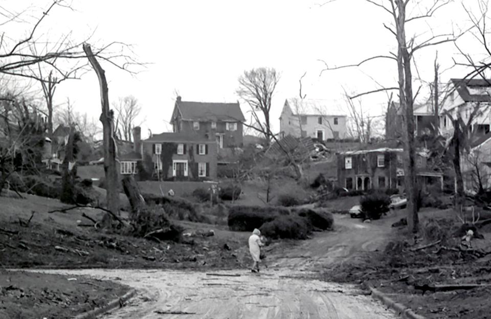 Spring Drive and Grasmere after the tornado outbreak in 1974