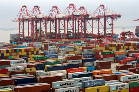 FILE PHOTO: Containers are seen at the Yangshan Deep Water Port in Shanghai, China April 24, 2018. REUTERS/Aly Song/File Photo