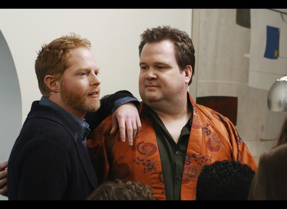 Arguably the most popular gay couple on television at the moment, Cam (Eric Stonestreet) and Mitchell (Jesse Tyler Ferguson) are the perfect complement to one another. Mitchell's serious and more introverted, and Cam is a jovial clown (occasionally even literally -- we love Fizbo!). Always a blast to watch, the couple's antics are both heartwarming and hilarious. Even if we don't get to see them be affectionate with each other nearly often enough, we love seeing them raise their adopted daughter Lily together. "Modern Family" writers, now it's time to get these two properly (and legally) hitched!