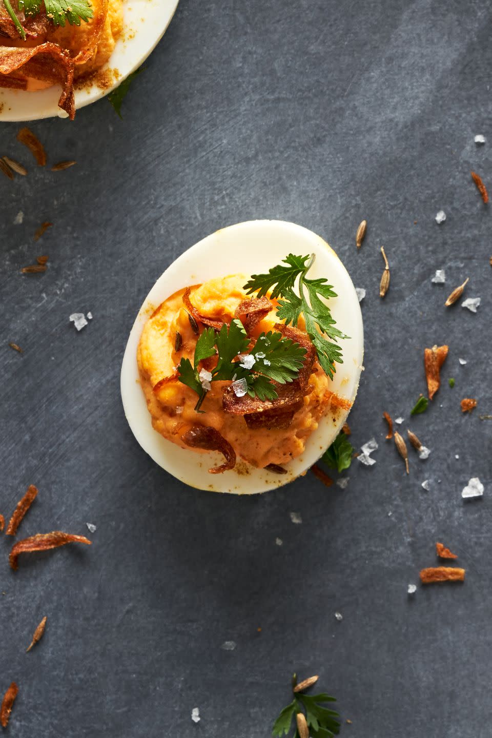 Harissa Deviled Eggs