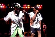 <p>Flavor Flav and Chuck D of Public Enemy perform in Chicago in 1990.</p>