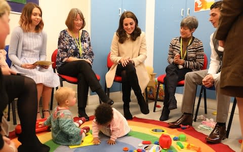 Duchess of Cambridge at children's centre - Credit: Richard Pohle /Getty