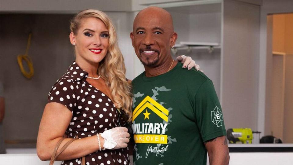 WWE Superstar Lacey Evans with Montel Williams of “Military Makeover with Montel.”