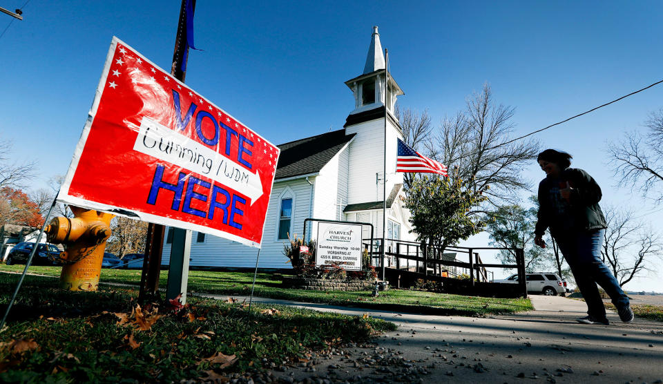 After voting in Cumming, Iowa