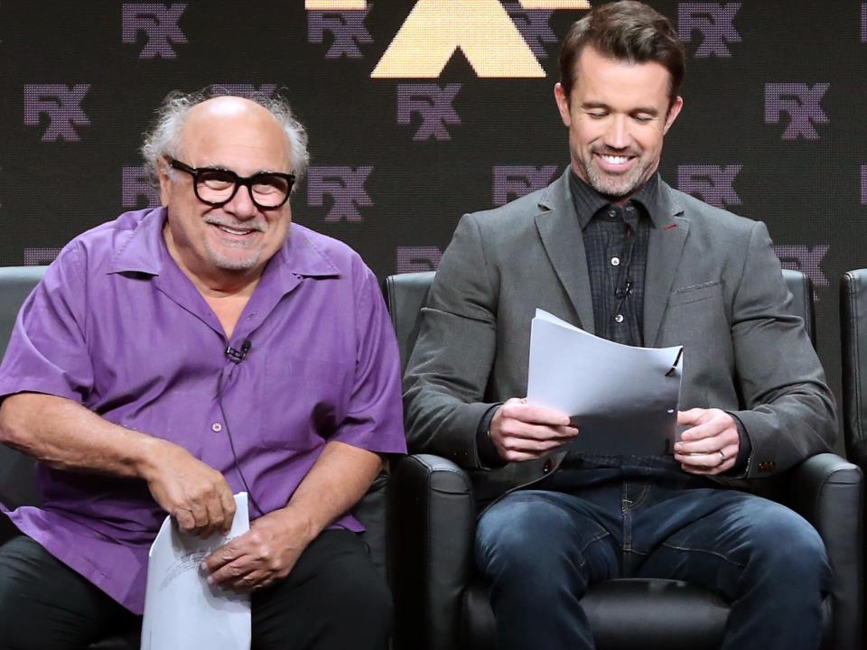 Charlie Day, Danny DeVito, and Rob McElhenney  in August 2018.