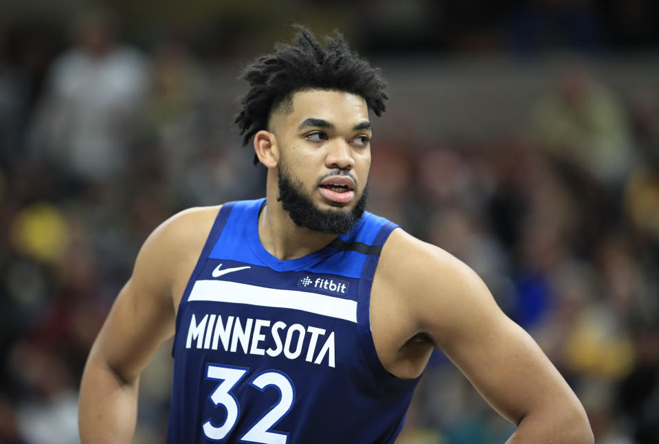 Timberwolves star Karl-Anthony Towns will be re-evaluated in two weeks while dealing with a fractured left wrist.