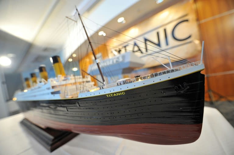 Une maquette du Titanic photographiée le 5 janvier 2012 avant une vente aux enchère dans un musée de New York (Mike Coppola)