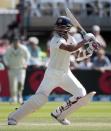 India's Ajinkya Rahane plays a shot against New Zealand during the first innings on day two of the second international test cricket match at the Basin Reserve in Wellington, February 15, 2014.